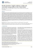 Hostile chambers, fragile coalitions: civility and renewable energy politics in the United States